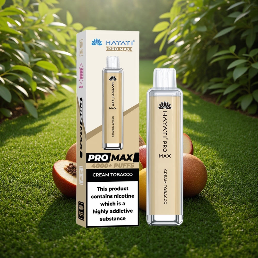 Hayati Pro Max 4000 Puffs Kreem Tubakas 1400mAh Topelt Mähis