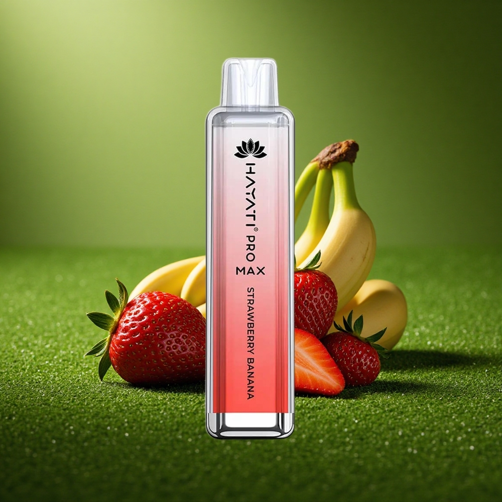 Hayati Pro Max 4000 Puffs Maasika-Banaani Pro Dual Mesh 1400mAh LED Kristall