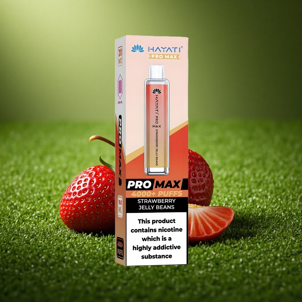 Hayati Pro Max 4000 Puffs Maasikamarjakristall 2% 1400mAh Dual Coil