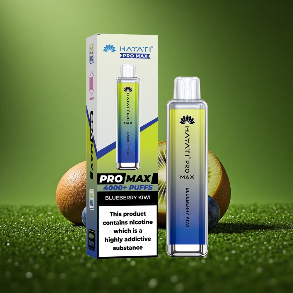 Hayati Pro Max 4000 Puffs Mustikas Kiivi 1400mAh 2ml Dual Mesh