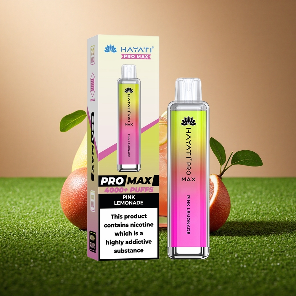 Hayati Pro Max 4000 Puffs Roosa Sidrunimahl Koos 5% Nikotiini ja 1400mAh aku