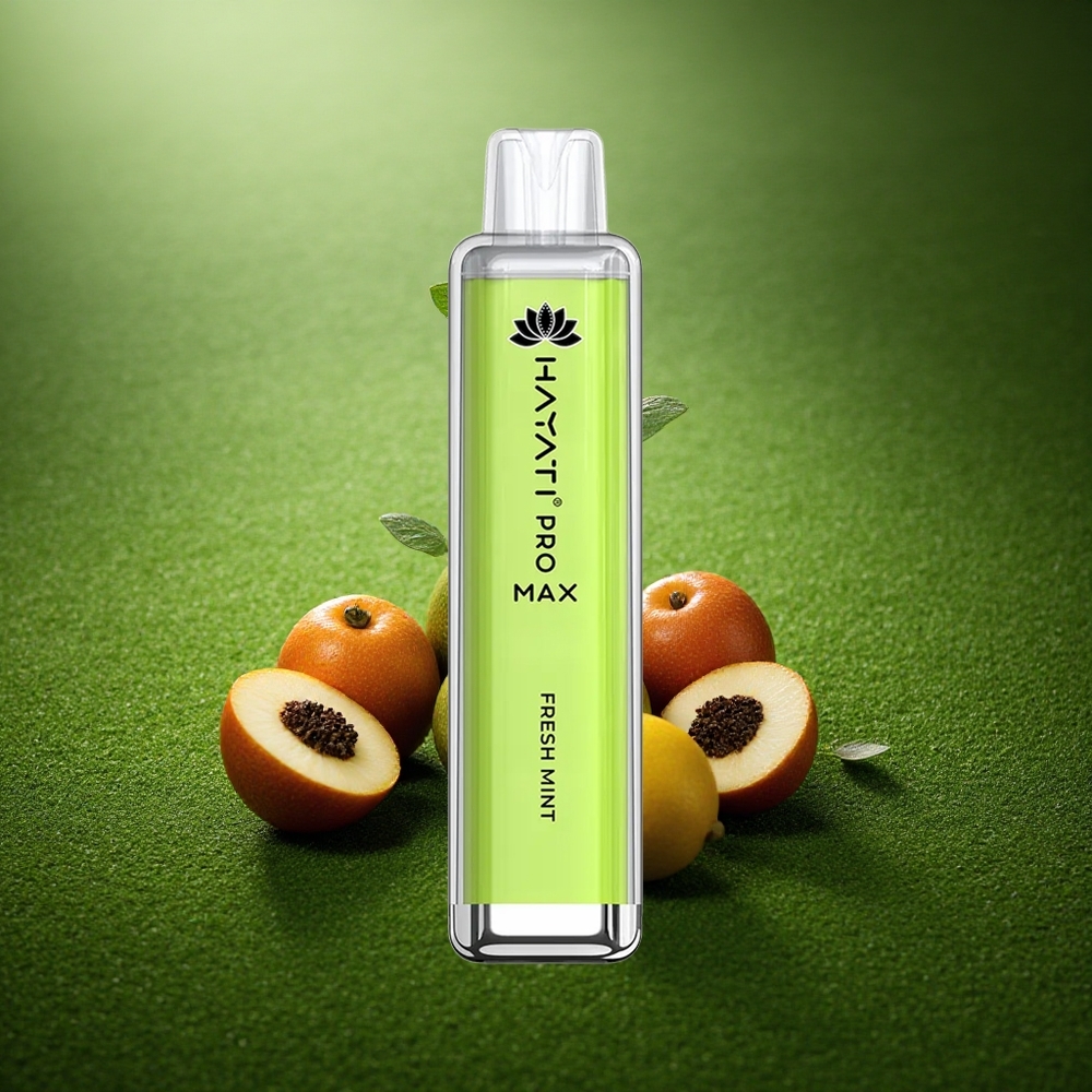 Hayati Pro Max 4000 Puffs Värske Münt Dual Coil 1400mAh LED