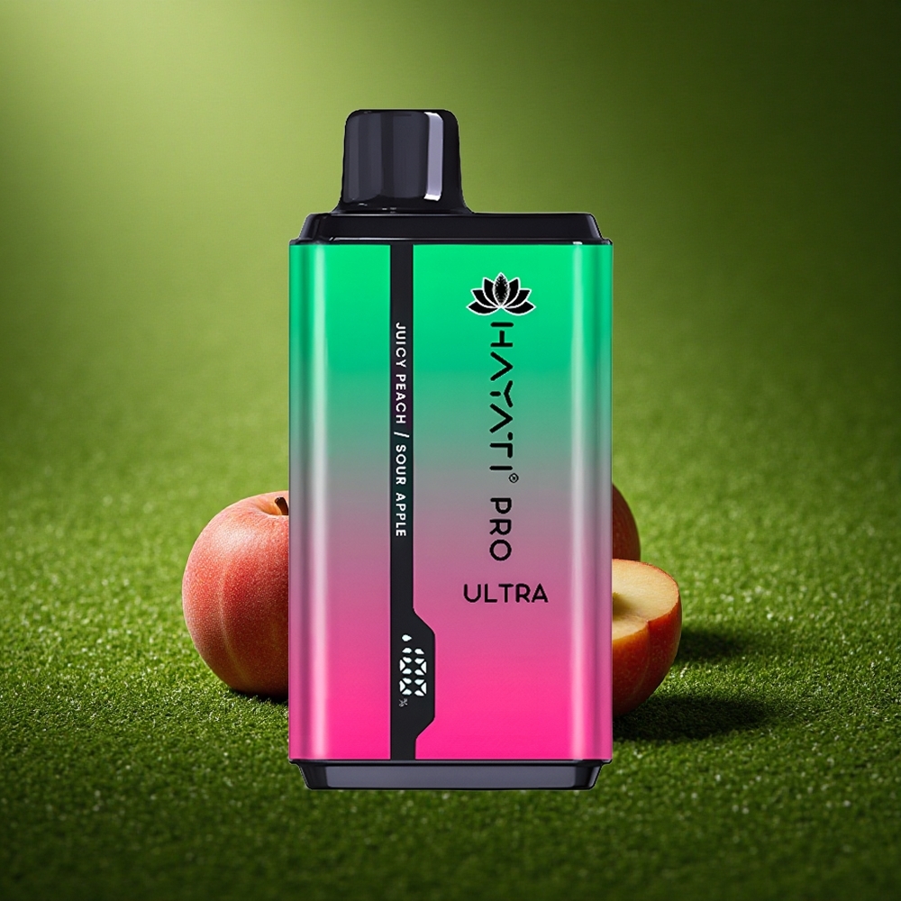 Hayati Pro Ultra 15000 Puffs Hapul õun Mahlakas virsik 850mAh 2 12ml