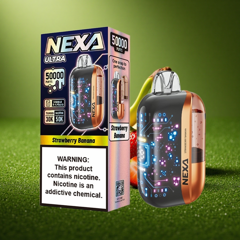 NEXA Ultra 50000 Puffs Maasika-Banaani 20ml 5% 0.9ohm