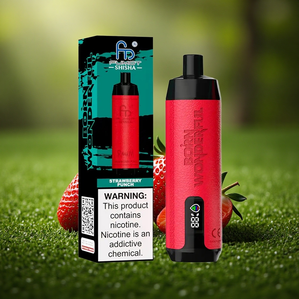 RandM Fumot Shisha 10000 Puffs Maasikas-mesh 18ml LED