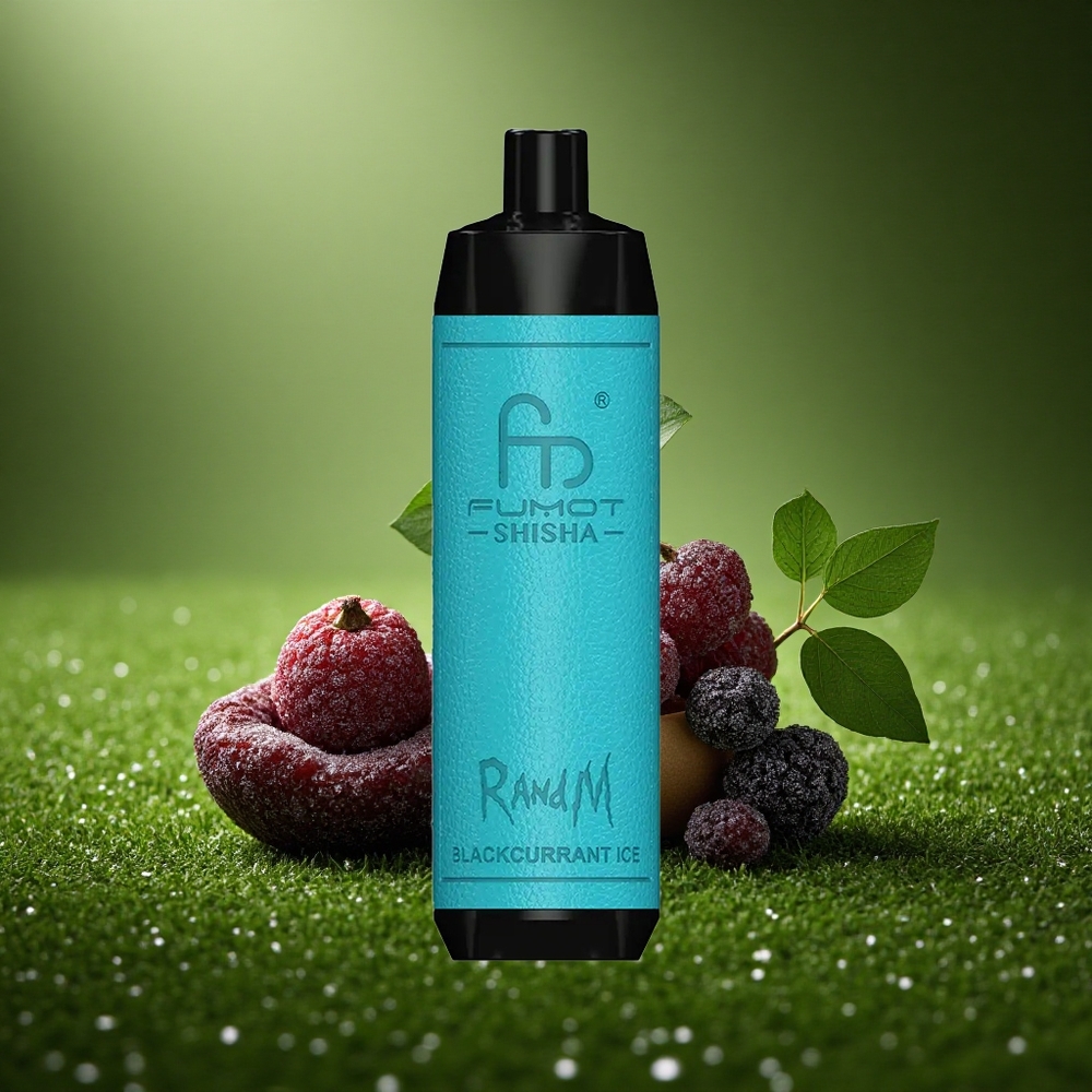 RandM Fumot Shisha 10000 Puffs Mustika-Jää LED 0.6ohm Tüüp-C