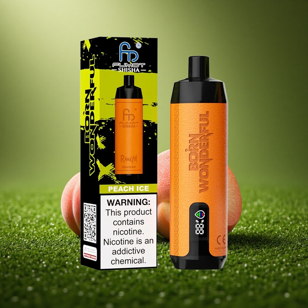 RandM Fumot Shisha 10000 Puffs Virsikujäätis LED 0.6ohm Tüüp-C