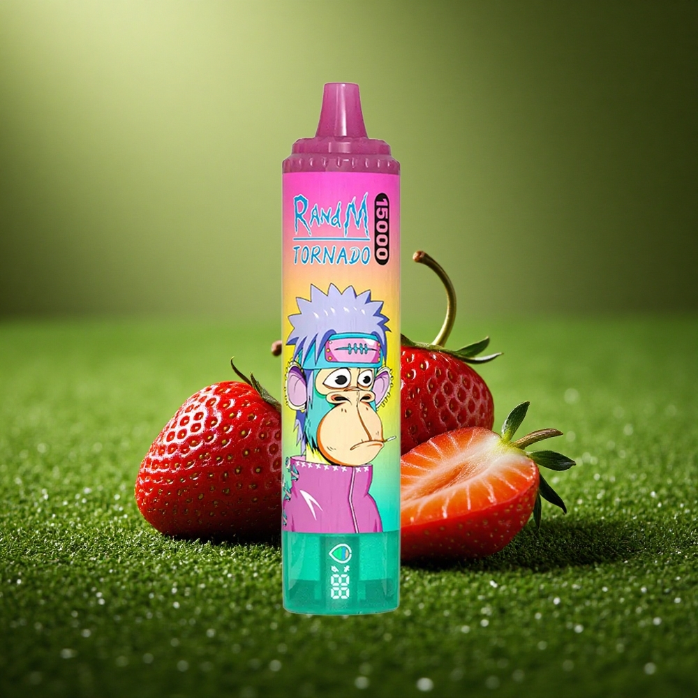 RandM Fumot Tornado 15000 Puffs Maasika-Jää 25ml Mesh LCD