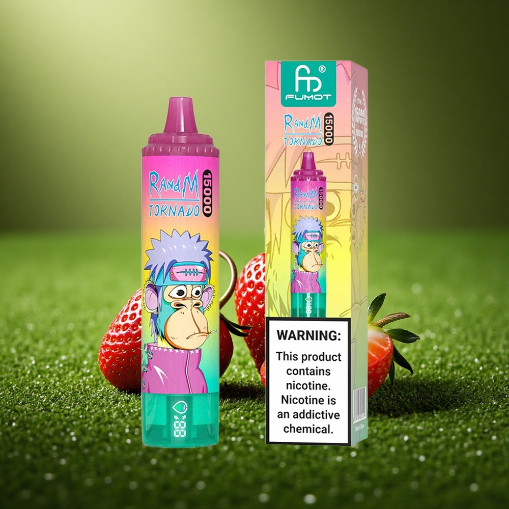 RandM Fumot Tornado 15000 Puffs Maasika-Jää 25ml Mesh LCD