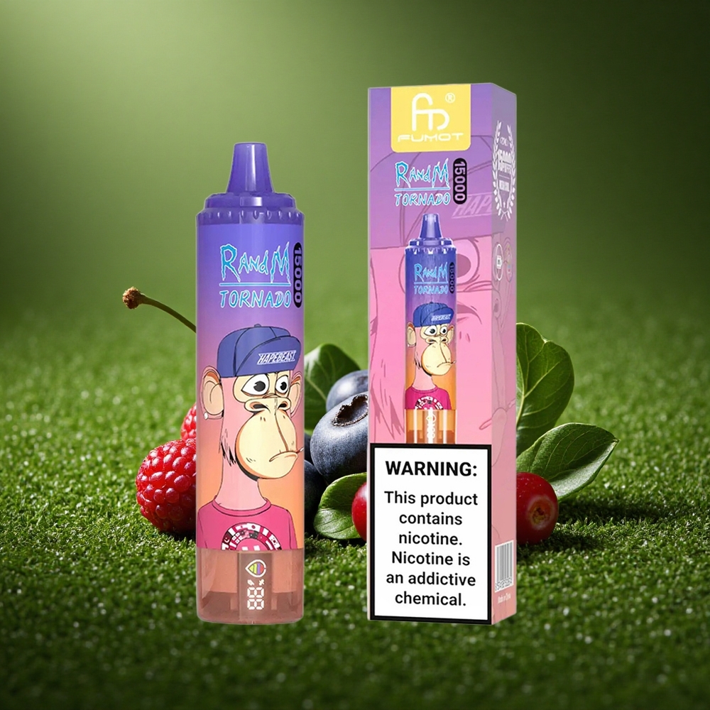 RandM Fumot Tornado 15000 Puffs Mustikas Kirss Jõhvika Mesh LCD 25ml Type-C