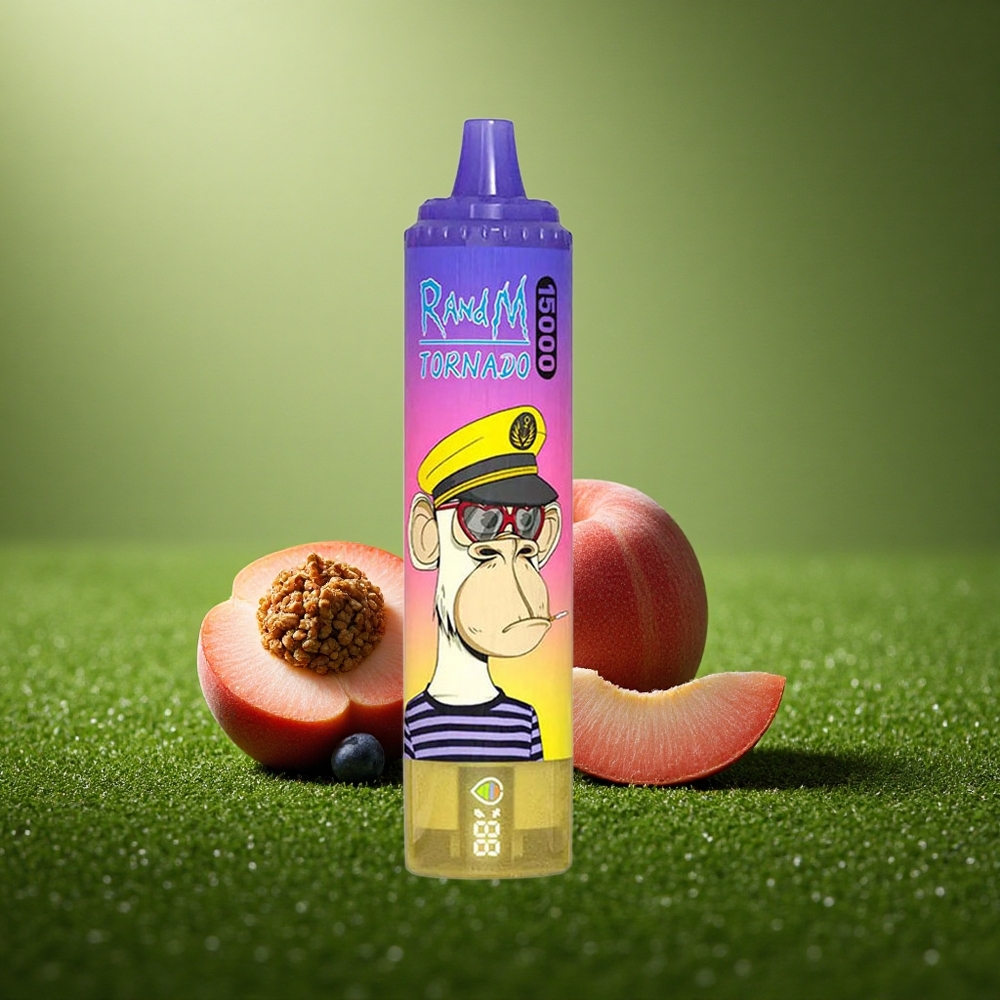 RandM Fumot Tornado 15000 Puffs Virsiku Mustikas Kompvek LCD 25ml Mesh