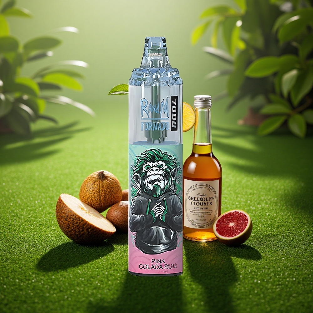 RandM Fumot Tornado 7000 Puffs Ananass-Kookos Rum Vape 14ML Meshsüdamikuga