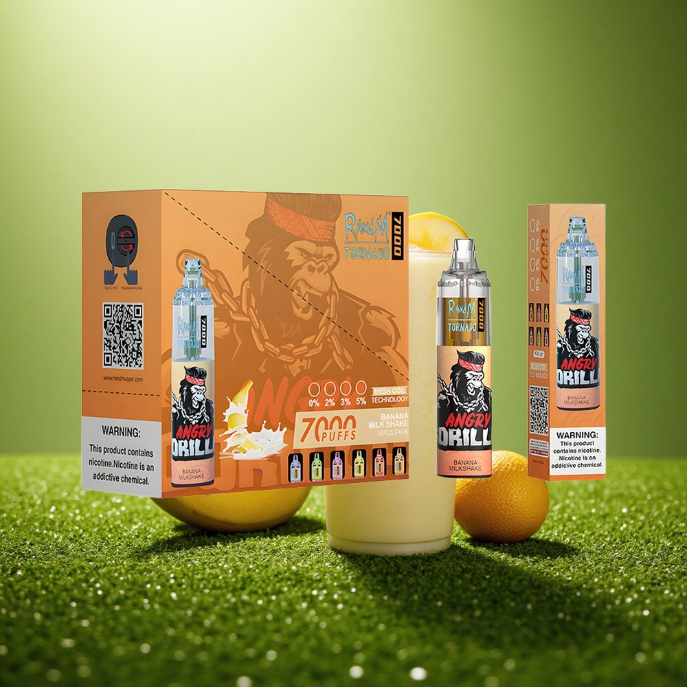 RandM Fumot Tornado 7000 Puffs Banaanipiimakokk 14 ML 850 MAH