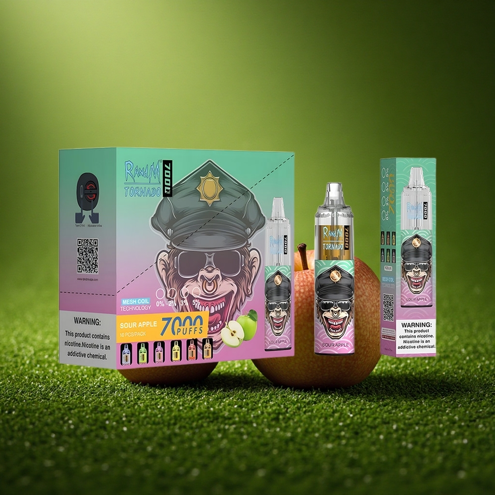 RandM Fumot Tornado 7000 Puffs Hapu Õuna Meshhélikoon 14ML Tüüp-C