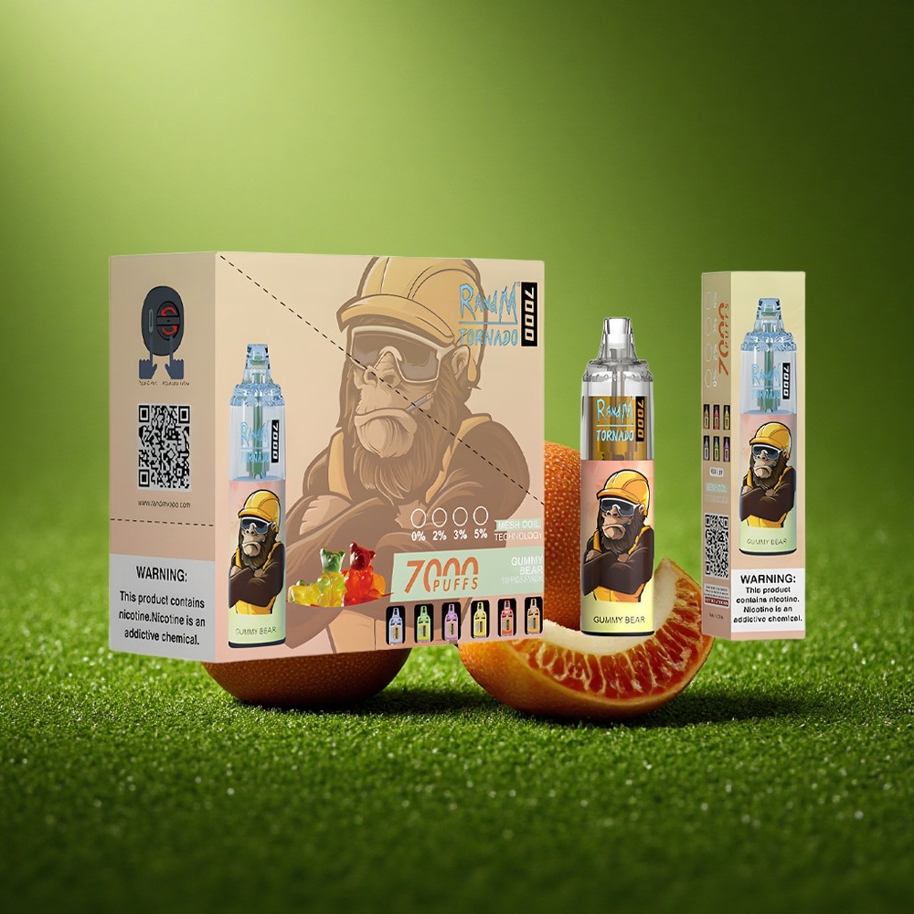 RandM Fumot Tornado 7000 Puffs Mähkmed Karu 7000 Tüüp-C RGB Sõlm