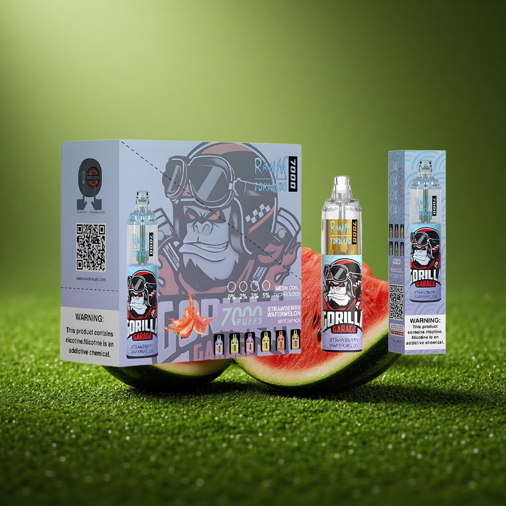 RandM Fumot Tornado 7000 Puffs Maasika-Arbuusi Võrk-Mähis 14ml Tüüp-C