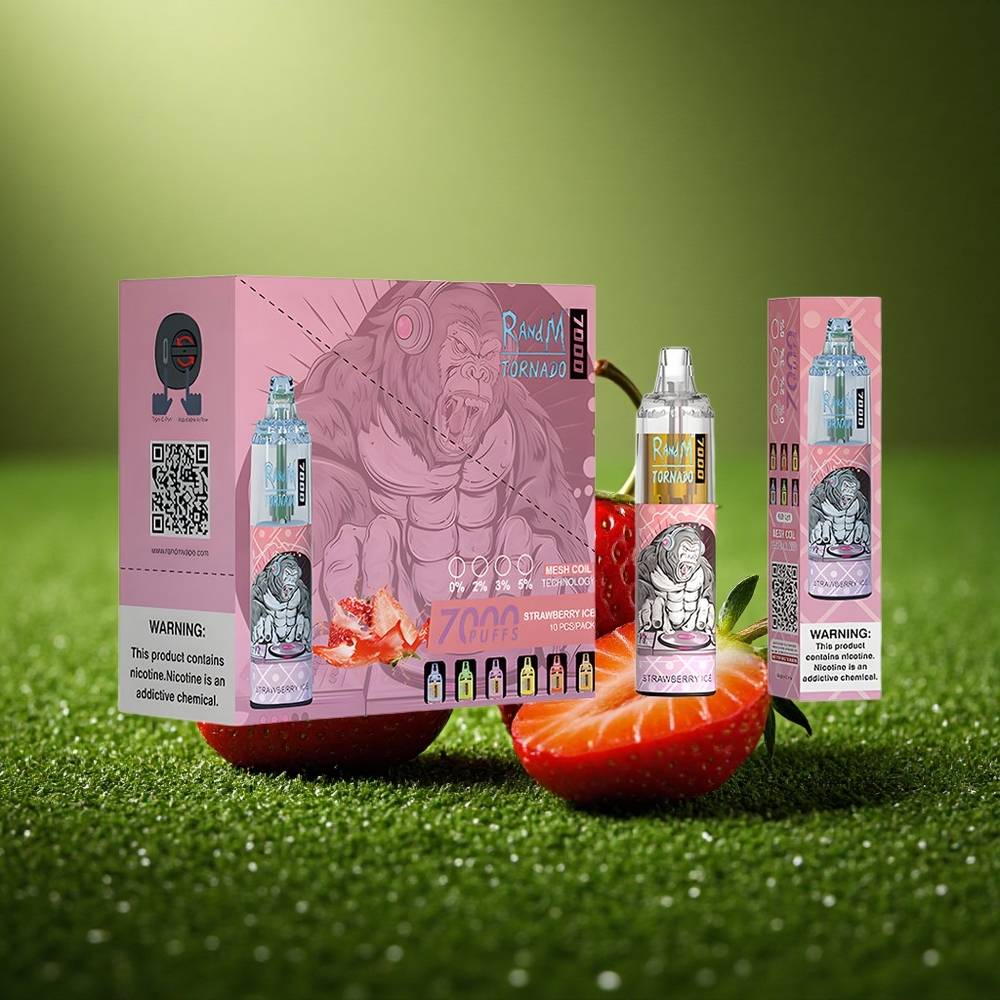 RandM Fumot Tornado 7000 Puffs Maasikajää Tüüp-C 14ML Võrkpool