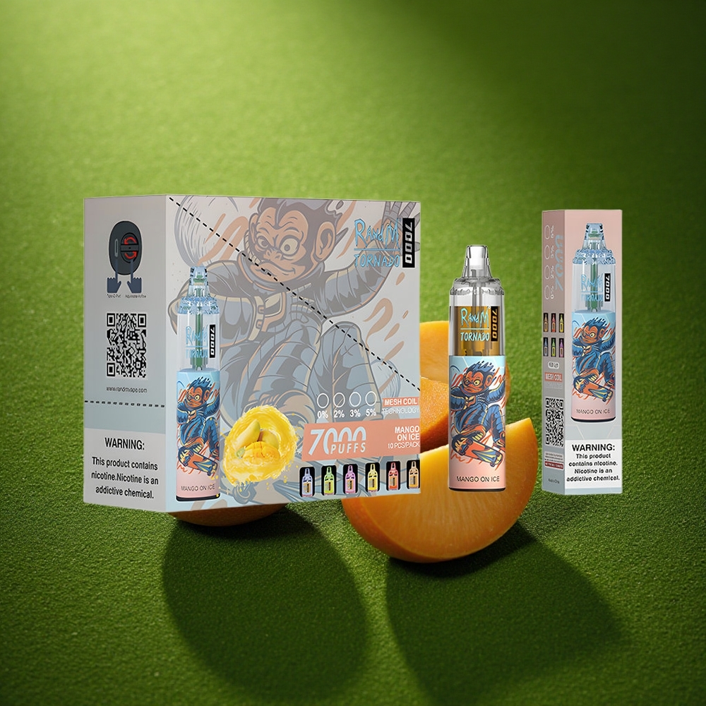 RandM Fumot Tornado 7000 Puffs Mango Jäämesi 14ML Võrkpool RGB