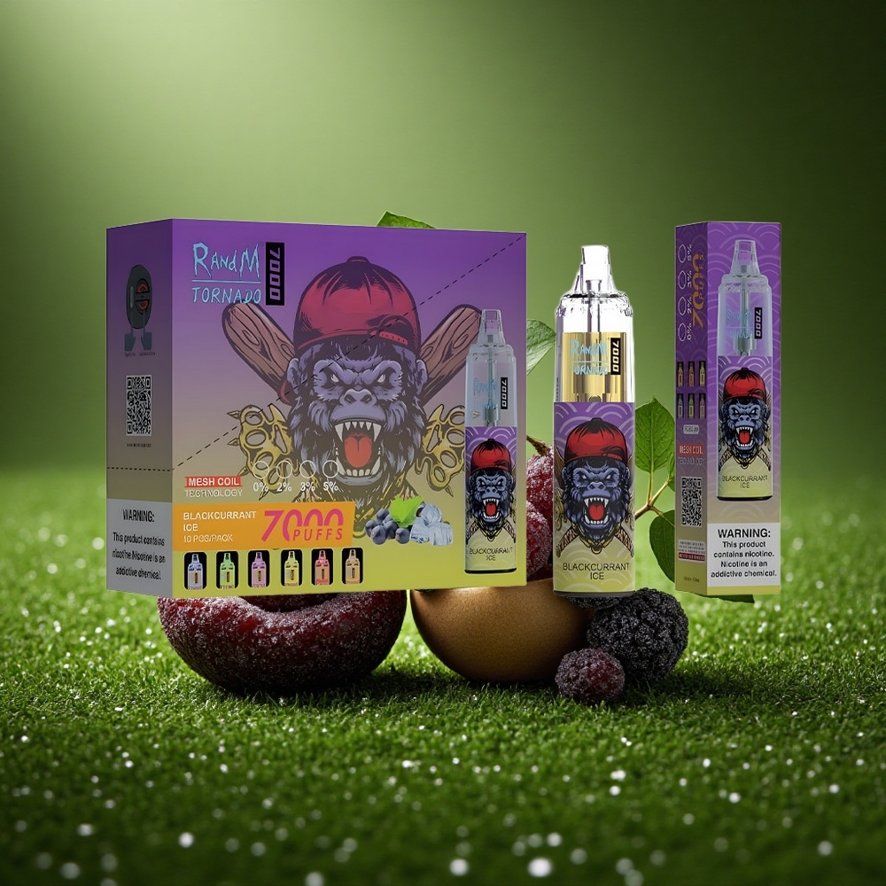 RandM Fumot Tornado 7000 Puffs Mustikas-Jää 14ML Mesh Coil Type-C