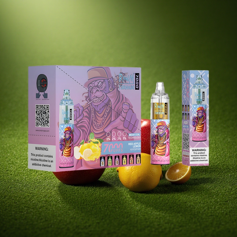 RandM Fumot Tornado 7000 Puffs Punane Õun Sidrun 14ml MESH