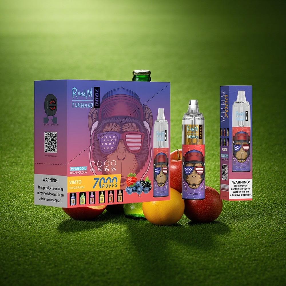 RandM Fumot Tornado 7000 Puffs Vimto Meshhäälega 14ML E-vedelikuga Tüüp-C Port RGB-valgusega Õhureguleeritav