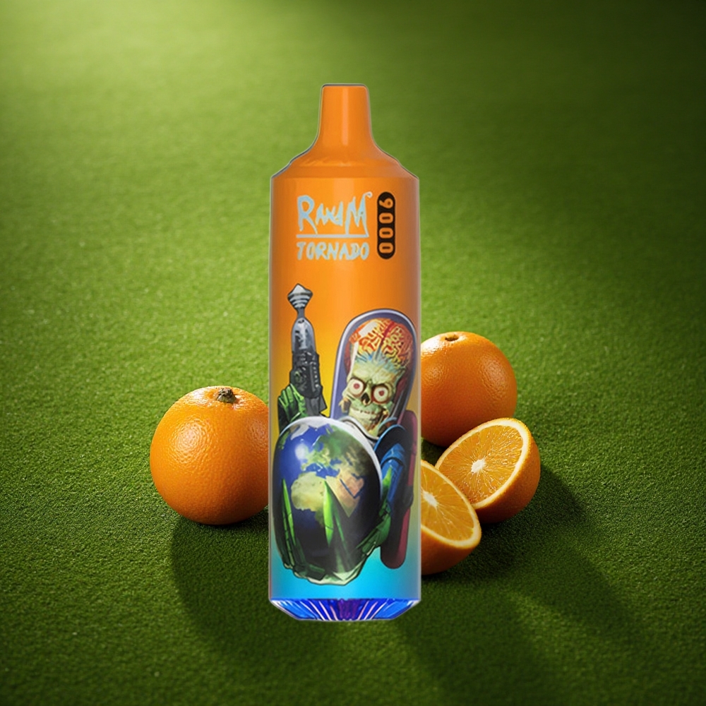 RandM Fumot Tornado 9000 Puffs Apelsinikarva Jook 850mAh 18mL Võrkpool