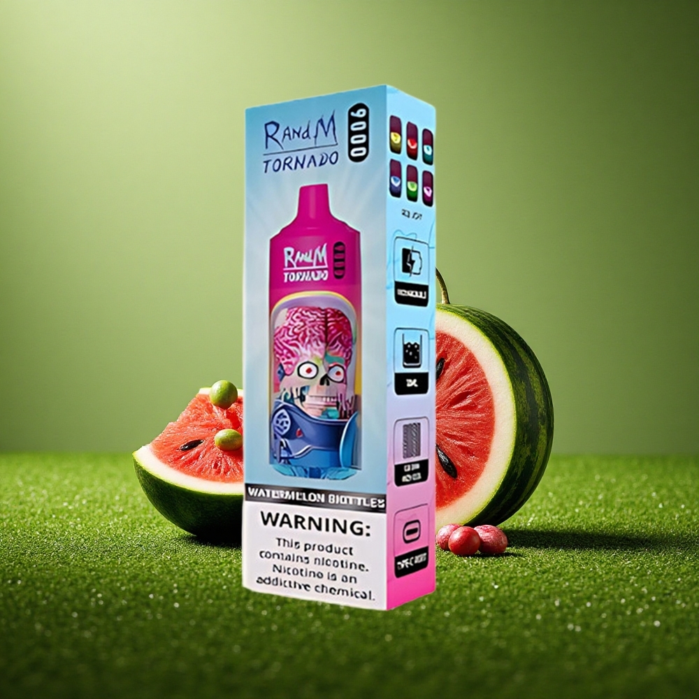 RandM Fumot Tornado 9000 Puffs Arbuusi Skittles 850 mAh 18 mL Mesh Coil