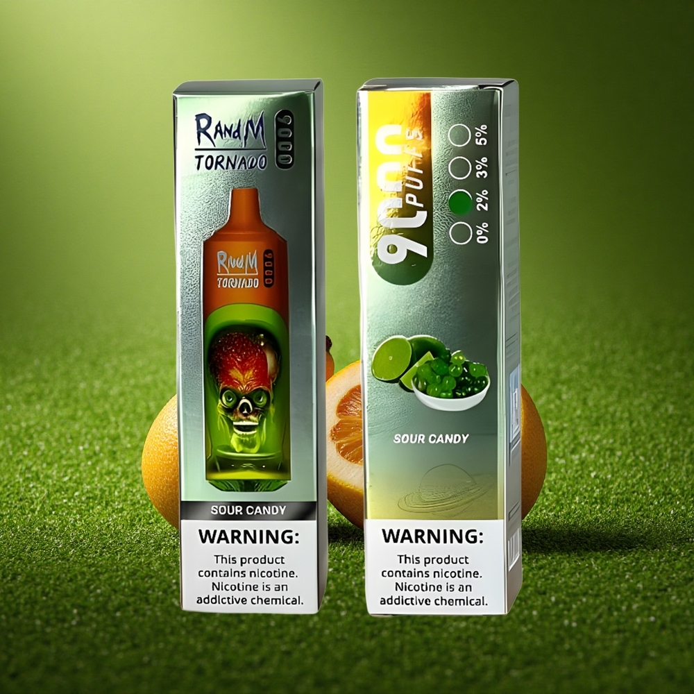 RandM Fumot Tornado 9000 Puffs Hapu Kommid 9000 Suitsetust 18 mL Mesh