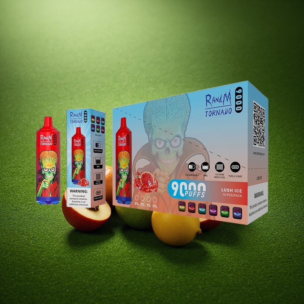 RandM Fumot Tornado 9000 Puffs Jäine Mõnus 850 mAh Võrgusüdamikuga 18 mL