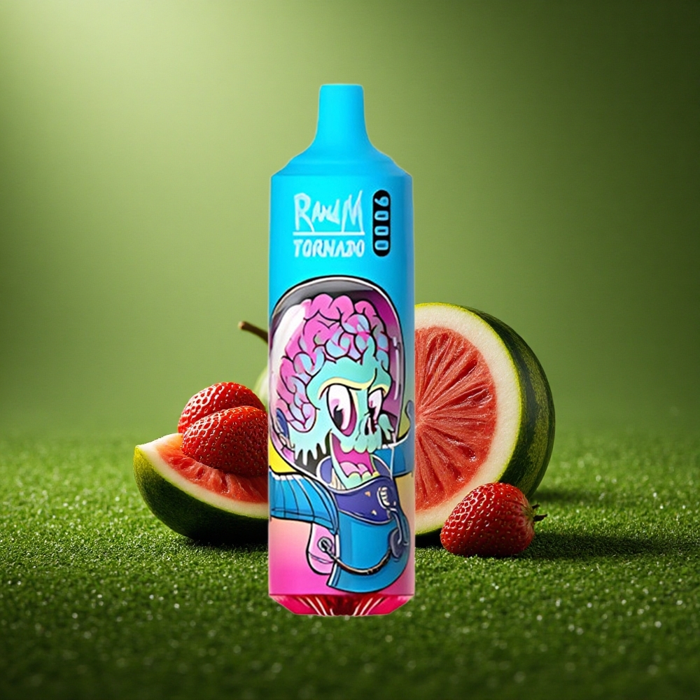 RandM Fumot Tornado 9000 Puffs Maasikameelepähkel Rechargeable Mesh RGB