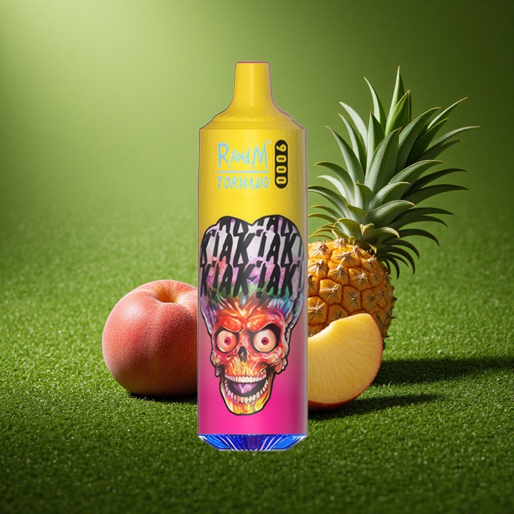 RandM Fumot Tornado 9000 Puffs Magus Mango-Ananass Mesh Värvikas Ekraan 850 mAh Laaditav 18 mL