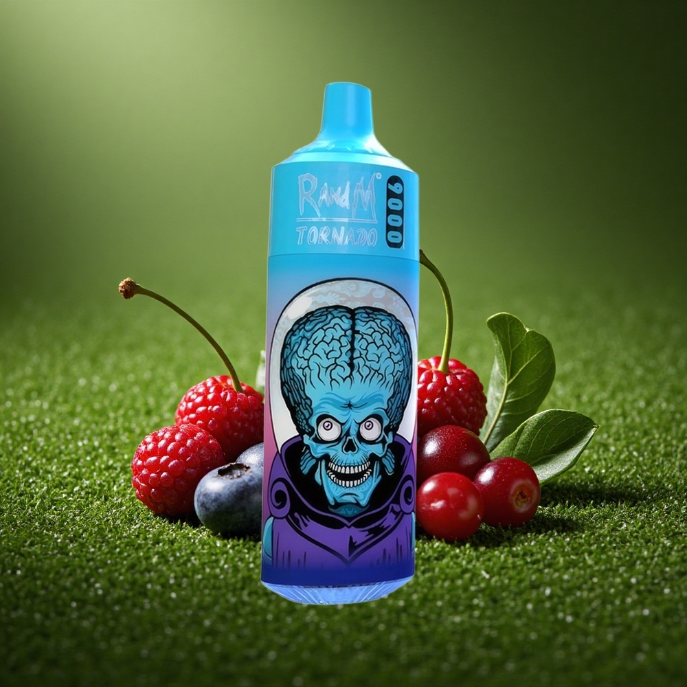 RandM Fumot Tornado 9000 Puffs Mustikas Kirss Jõhvika 850 mAh Võrk Südamik RGB Ekraan