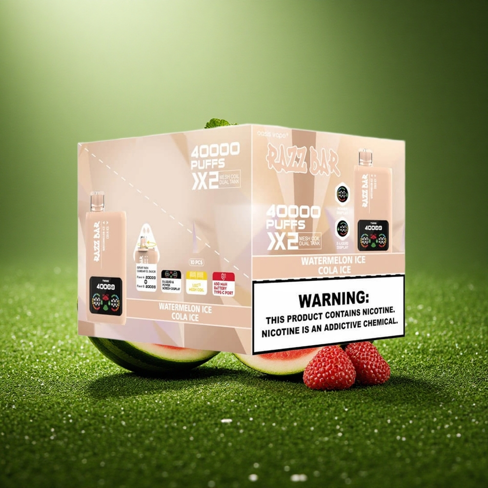 Razz Bar 40000 Puffs Arbuusi-Jää Kola-Jää 1.0Ohm 2 Sõlm Mähis 650 Mah