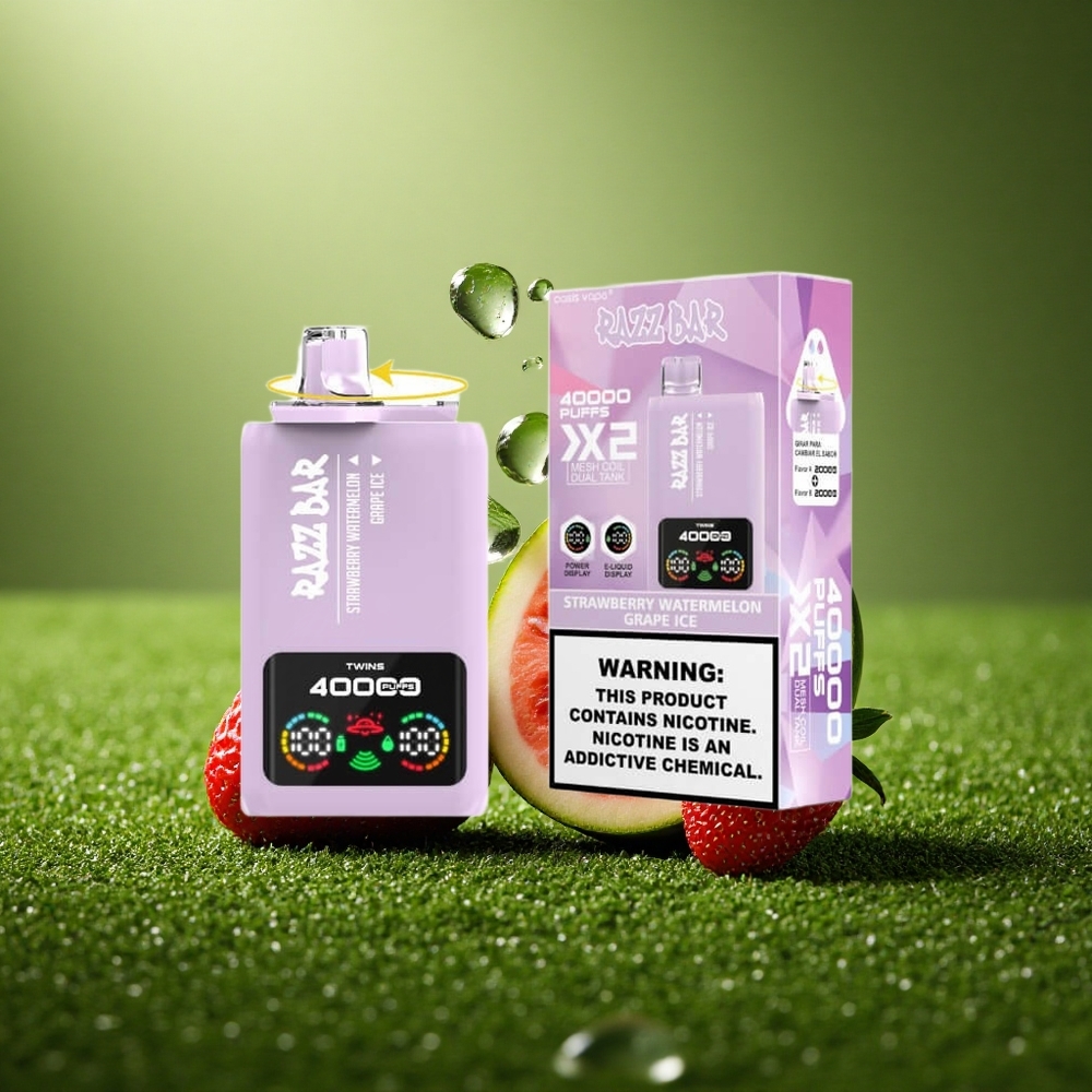 Razz Bar 40000 Puffs Maasika-Arbuusi-Viinamarja Jää 1.0Ohm 2 Võrkpool 5% Nikotiini