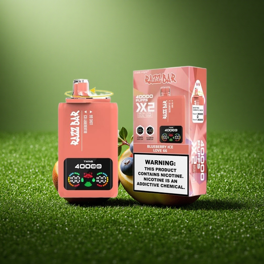 Razz Bar 40000 Puffs Mustikas Jää Armastus 66 - 1.0Ohm 2 Võrk Mähis 650 Mah Ak