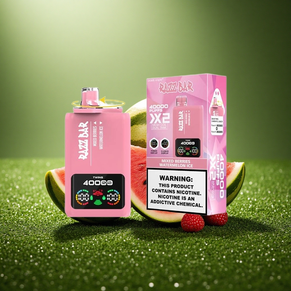 Razz Bar 40000 Puffs Segavaldmari-Meloni Jää (1.0Ohm 2 Mesh Mähis, 650 Mah)