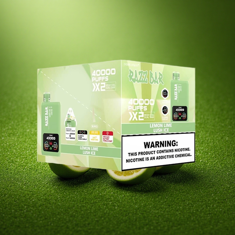 Razz Bar 40000 Puffs Sidrunipirn - Mahlaseline Jää kuni 40000 Tambet, 1.0Ohm 2 Võrkpool, 650 Mah Type-C