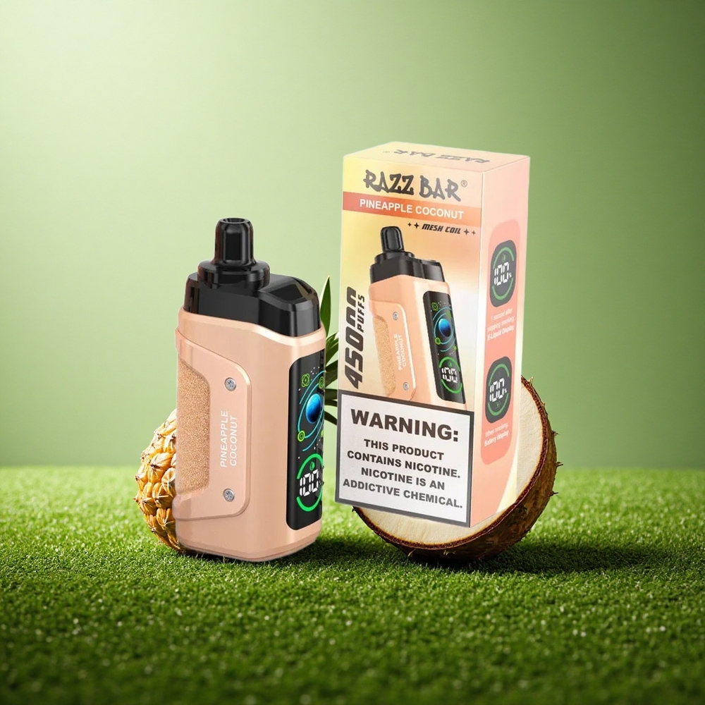 Razz Bar 45000 Puffs Ananass-Kookos 1.0 Ohm Õhuvoolu Reguleeritav