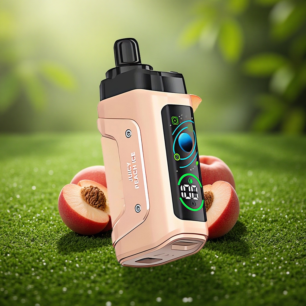 Razz Bar 45000 Puffs Mahlane Virsikujää 1.0 Ohm Tuvikuga Reguleeritava Õhuvooluga