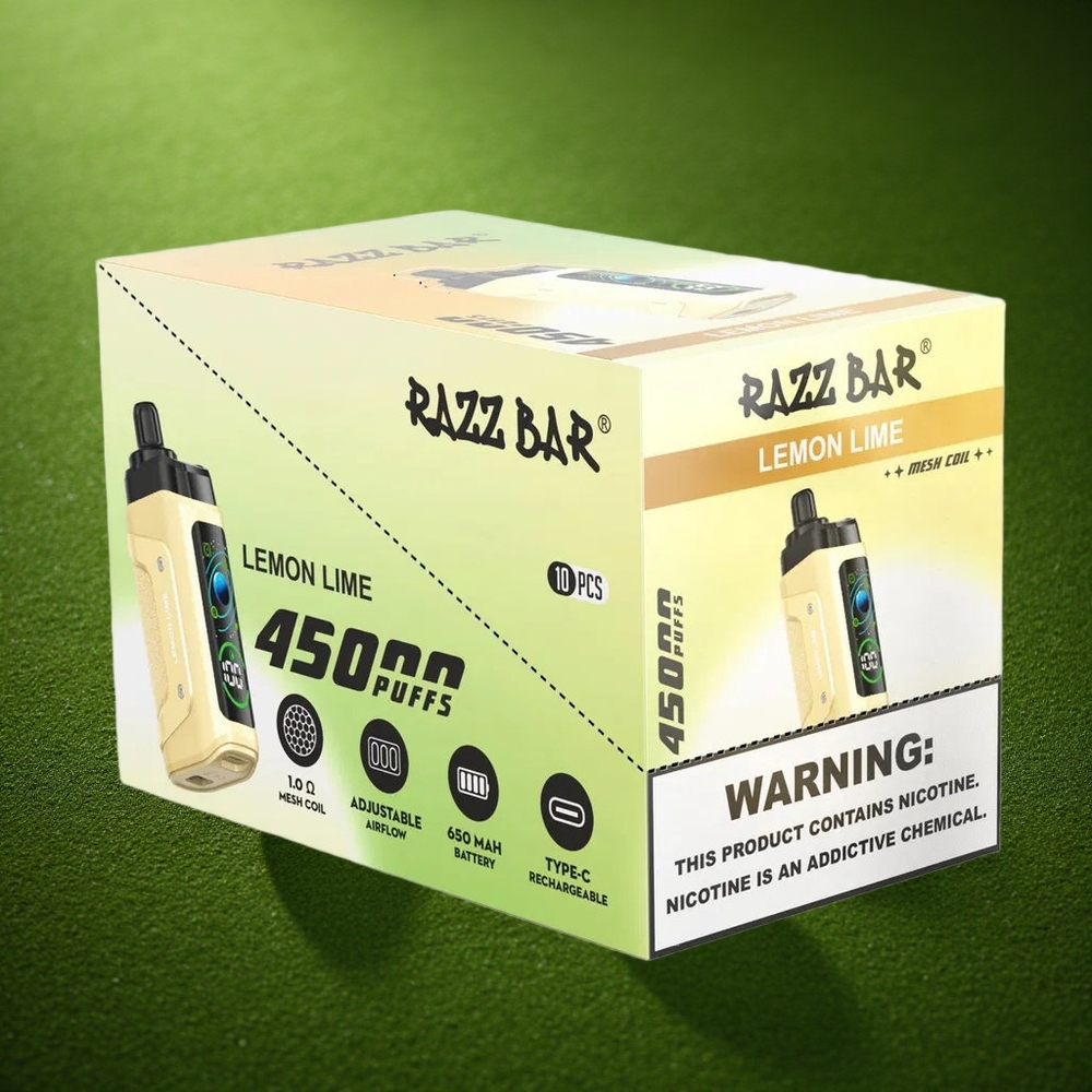 Razz Bar 45000 Puffs Sidrunipärlimõõdu õhureguleeritav 1.0 Ohm võrk