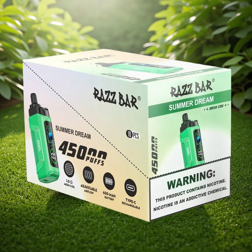 Razz Bar 45000 Puffs Suve Unistus 1.0 Ohm Võrkpoolik Vahelduv Õhuvool