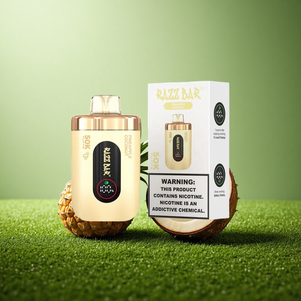 Razz Bar 50K Puffs Ananass-Kookos 1.0Ohm Mesh 2% Nikotiin