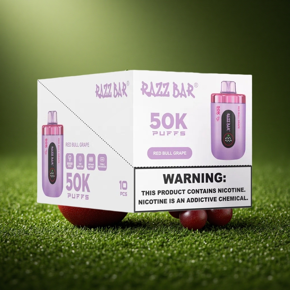 Razz Bar 50K Puffs Purple Vibu Mesh-Tüüp Laadimis