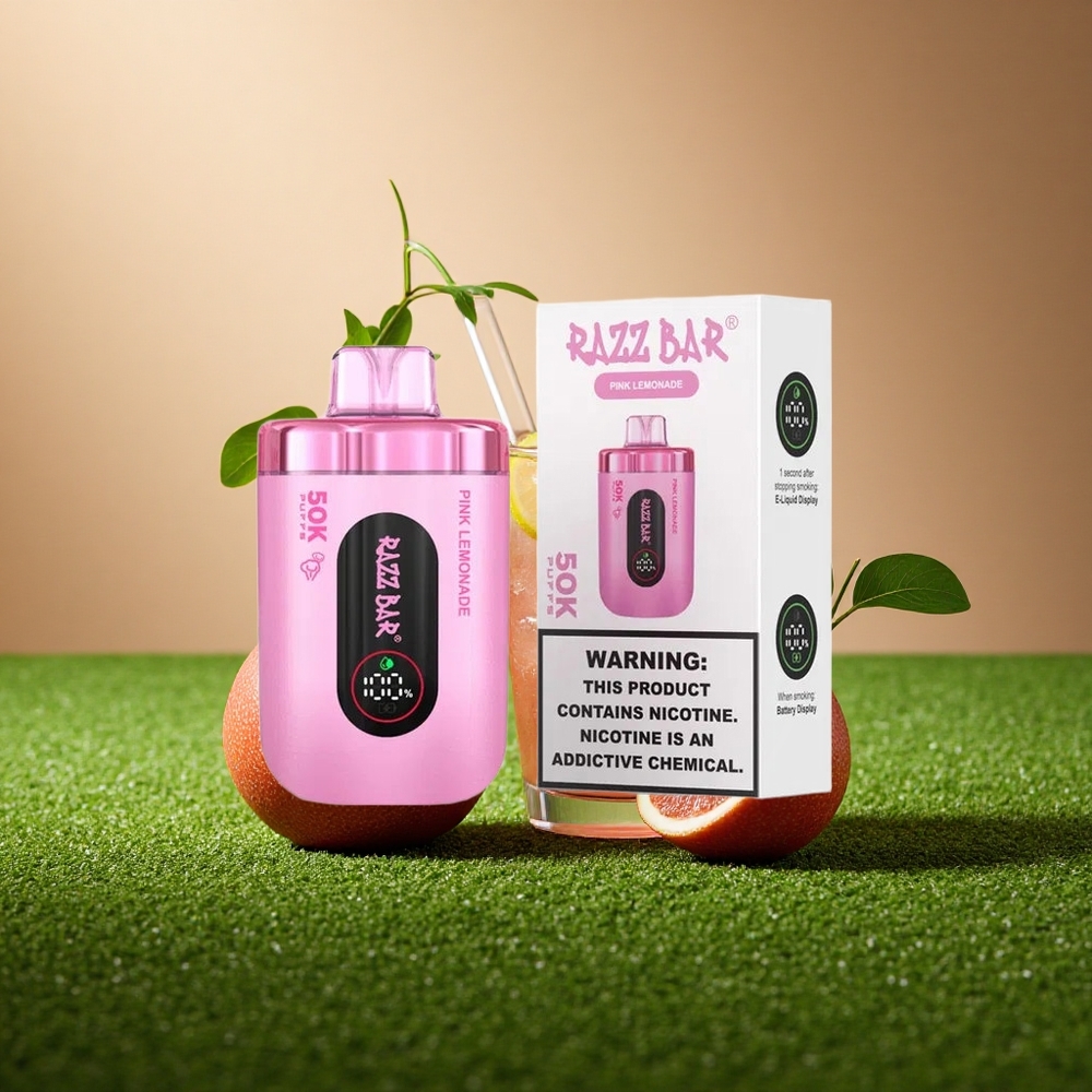 Razz Bar 50K Puffs Roosa sidrunimahl 1.0 Ohm Mesh 2% Nikotiin