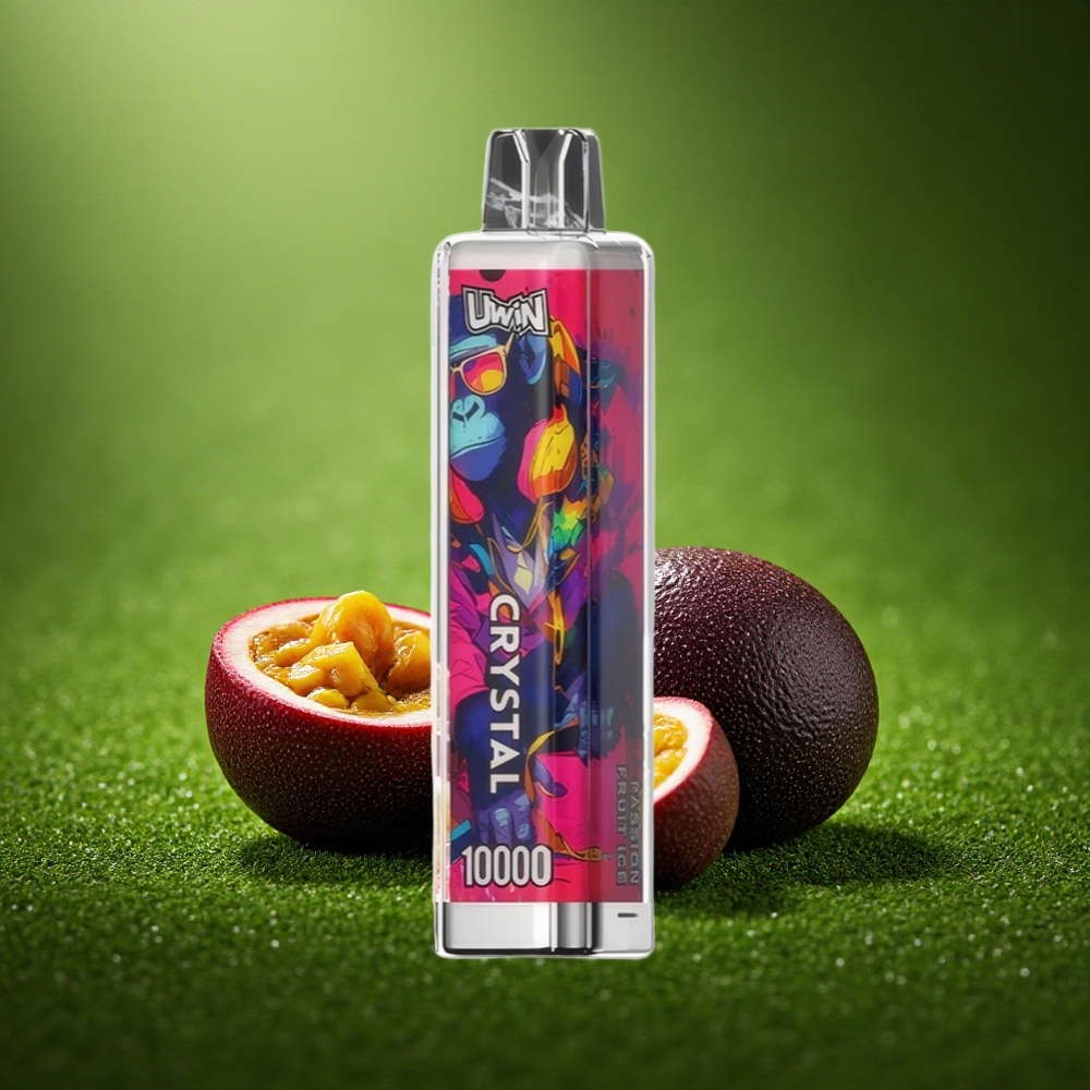 Uwin Crystal 10000 Puffs Passionivili Jää RGB 0.8 Ohm Mesh 18ml