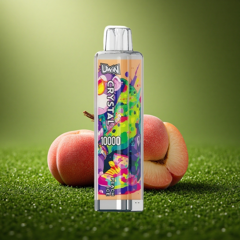Uwin Crystal 10000 Puffs Virsikujäine Värvikas 18ml 0.8Ohm