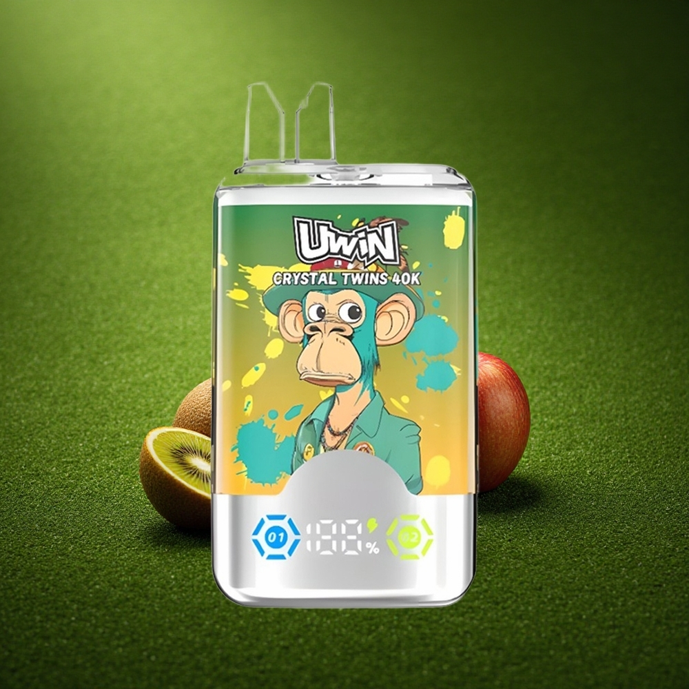 Uwin Crystal Twins 40000 Puffs Kiivi-Maracuja-Guava Kaks Õuna Kahe Maitsega 32ml Tüüp-C Laadimine