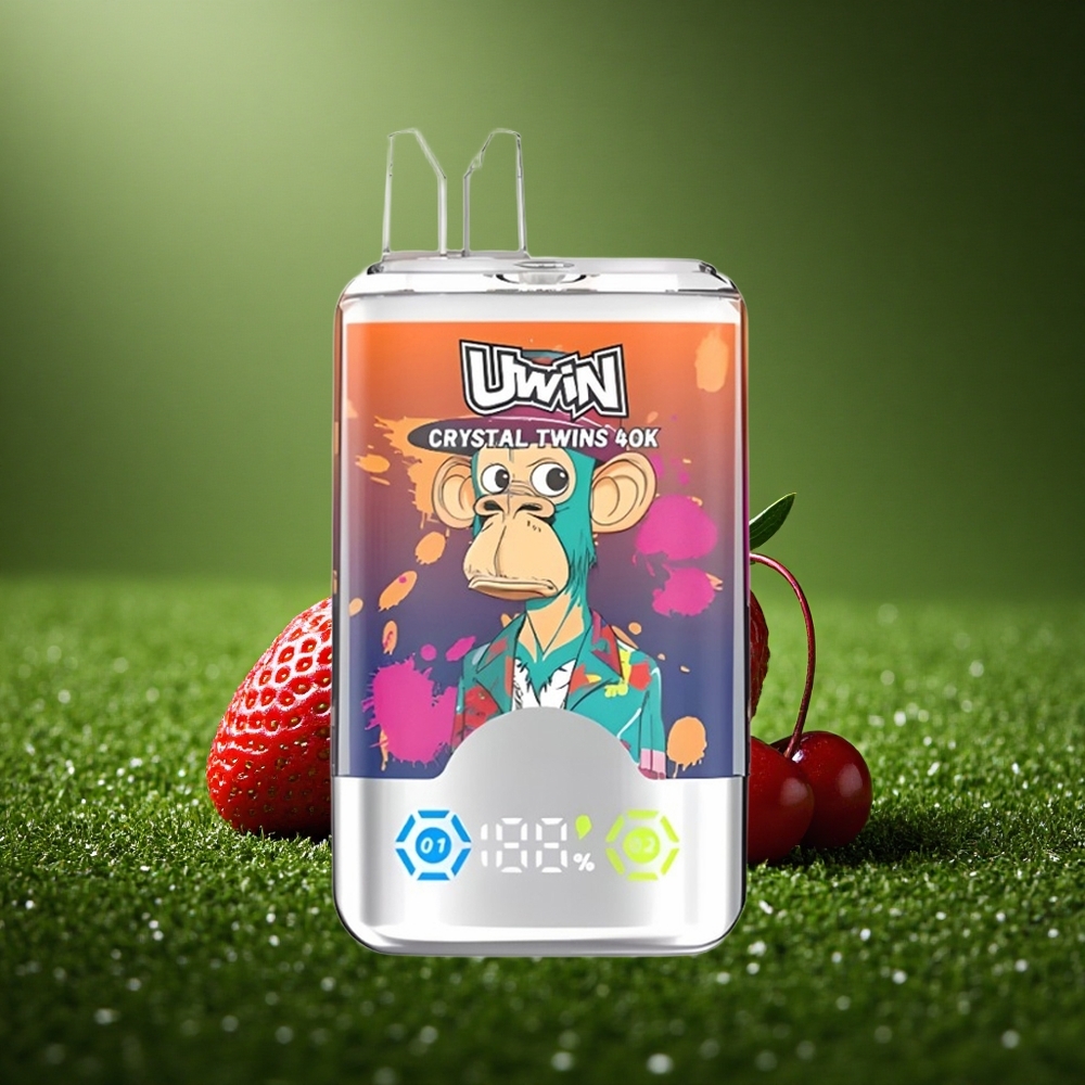 Uwin Crystal Twins 40000 Puffs Maasikad Vaarikad Kirss Hr Sinine 32ml Kahekordne Maitse 850mAh