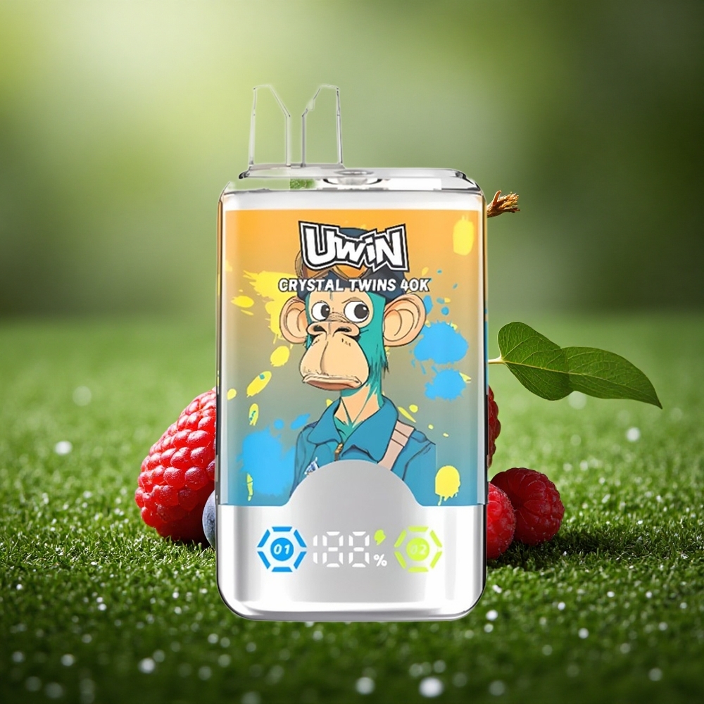 Uwin Crystal Twins 40000 Puffs Mustikas Vaarikas Kirssi Jää Kahekordne Maitse 32ml 850mAh