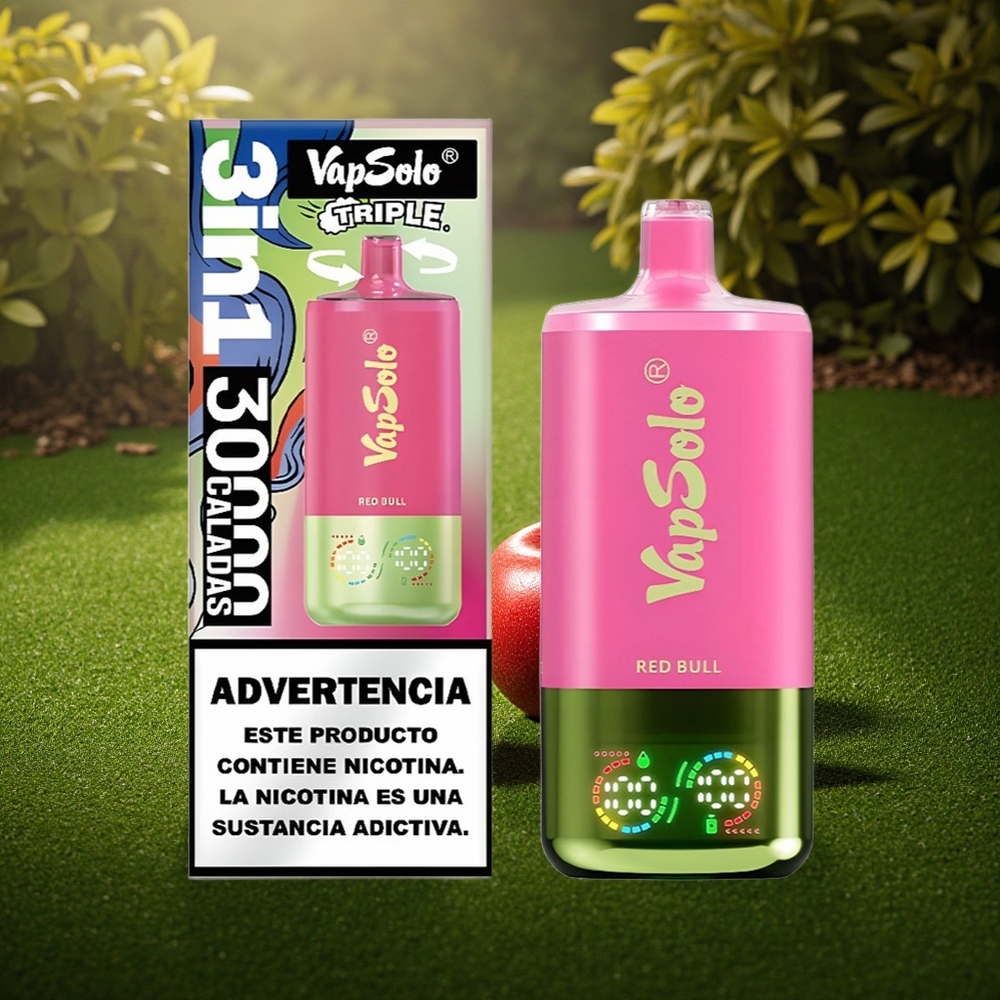 Vapsolo Triple 30000 Puffs Punane Tuli Kolmekordne 40ml Type-C